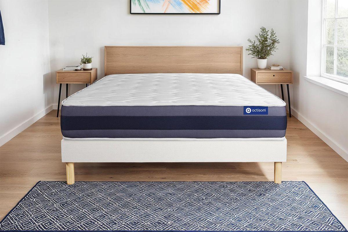 BETT Actimemo morpho Memory-Schaum 80 x 200 cm h1 - Kit Bettgestell Weiß - Beige/Weiß, Karton/Holz (80/200cm) - ACTISOM