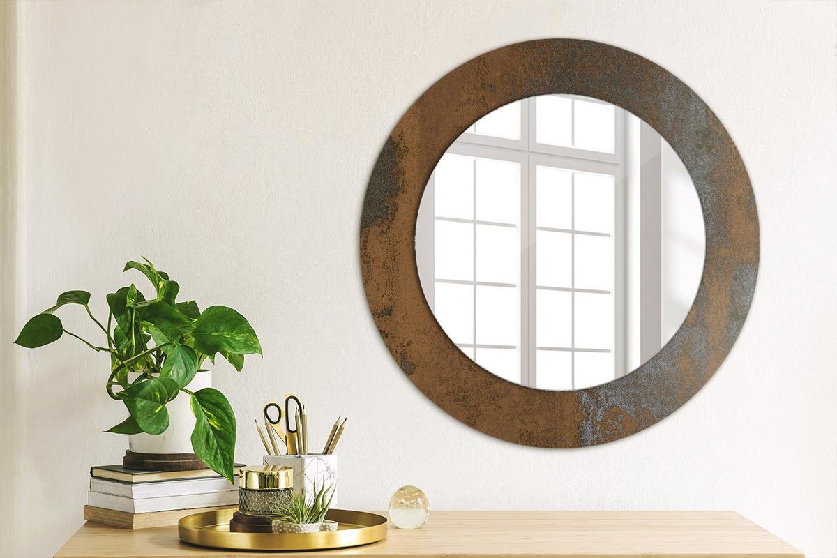 SPIEGEL Ø50 cm Rund mit Aufdruck - Braun, Glas (50/50/0.4cm) - TULUP
