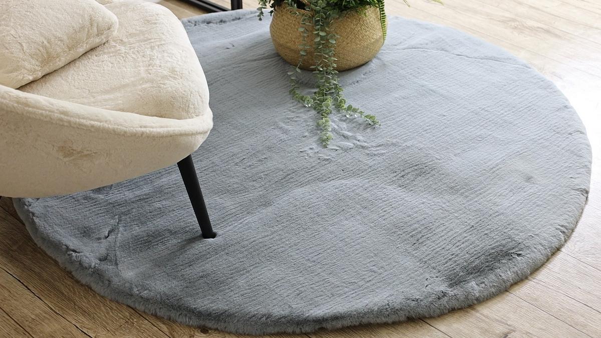TEPPICH Teddy New 120 cm - Silberfarben, Textil (120/120cm) - rugsX