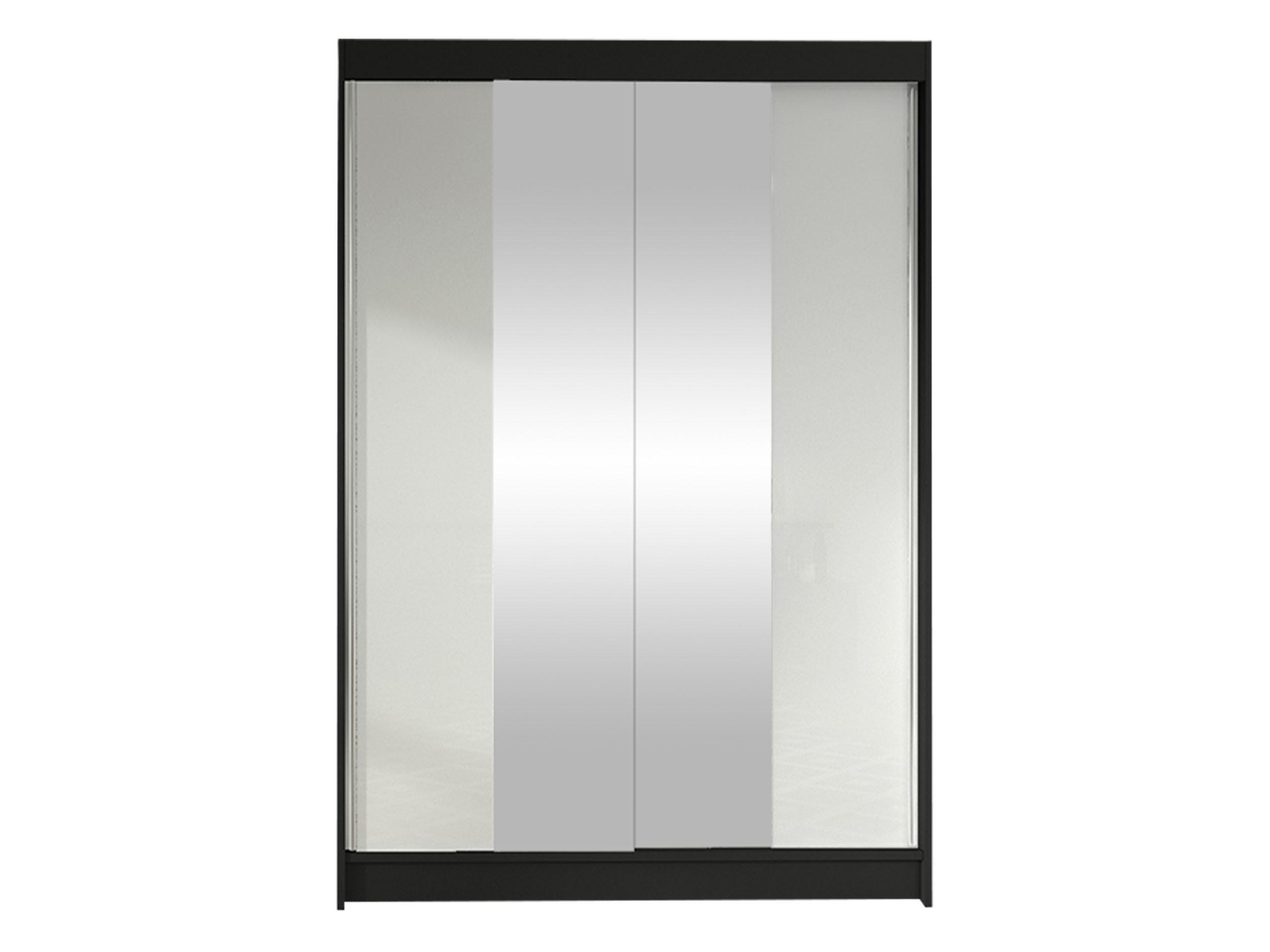 SCHWEBETÜRENSCHRANK Lino II - Schwarz/Weiß, Holzwerkstoff/Metall (120/200/58cm) - MIRJAN24