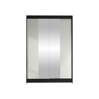 SCHWEBETÜRENSCHRANK Lino II - Schwarz/Weiß, Holzwerkstoff/Metall (120/200/58cm) - MIRJAN24
