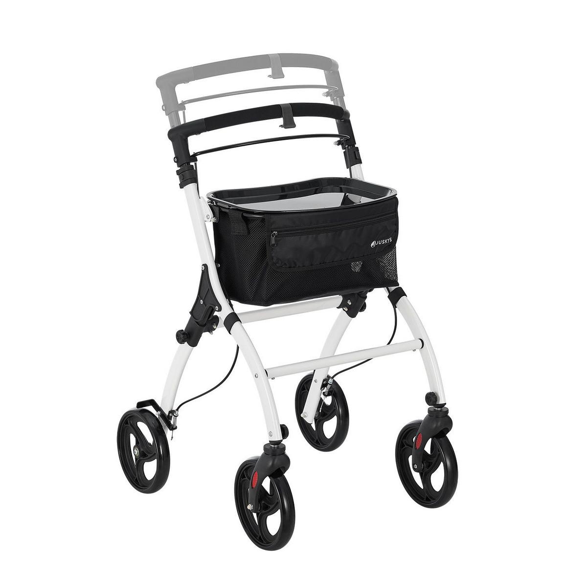 WOHNUNGSROLLATOR Aktiv weiß mit Transporttasche - Weiß, Metall (66/90/56cm) - Juskys