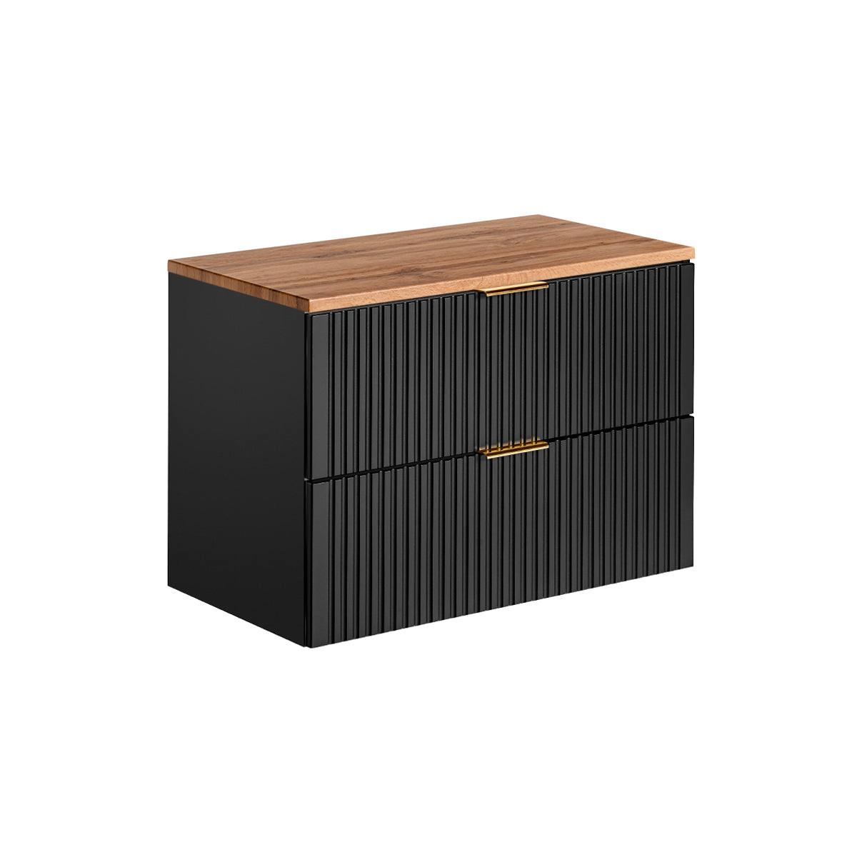 WASCHTISCHUNTERSCHRANK 80.6cm Adriel Schwarz - Schwarz, Holzwerkstoff (80.6/59/46cm) - Petits-meubles