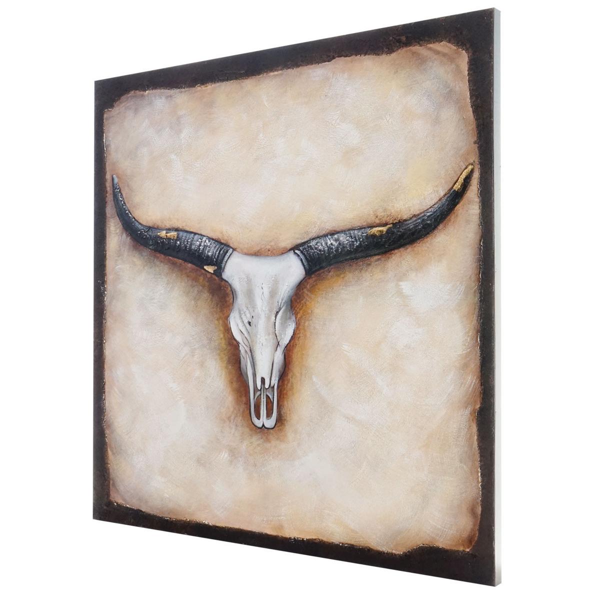 ÖLGEMÄLDE STIER HANDGEMALT Mehrfarbig - Multicolor, Textil (100/100cm) - MCW