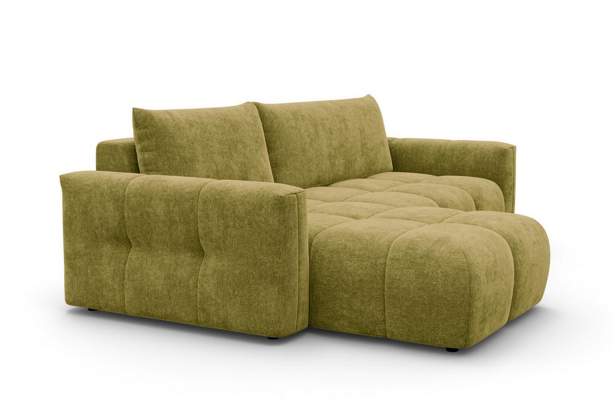 ECKSOFA VERONA 4-Sitzer links, Khaki - Schwarz/Grün, Holz/Textil (266/173cm) - Courtois Laville