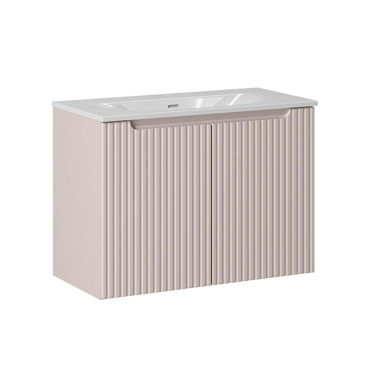 WASCHTISCH 80cm Riva Kaschmir - Beige, Holzwerkstoff (80/57/40cm) - Petits-meubles