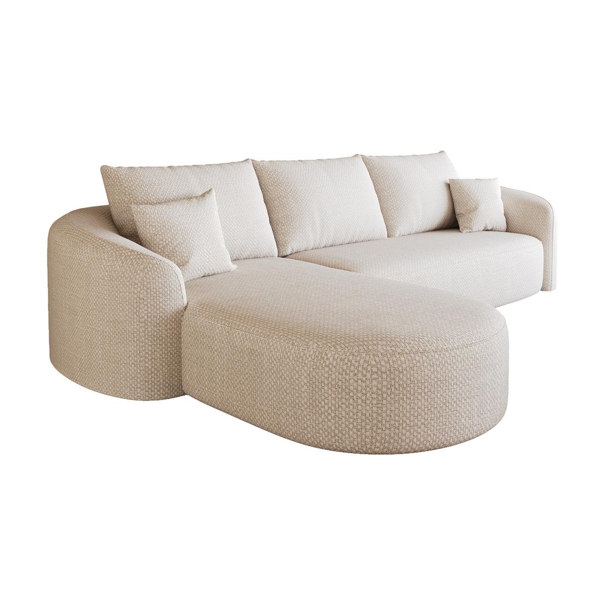 ECKSOFA 266cm L-Form Weiß 4-Sitzer ohne Montage - Weiß, Textil (266/168cm) - Urban Meuble