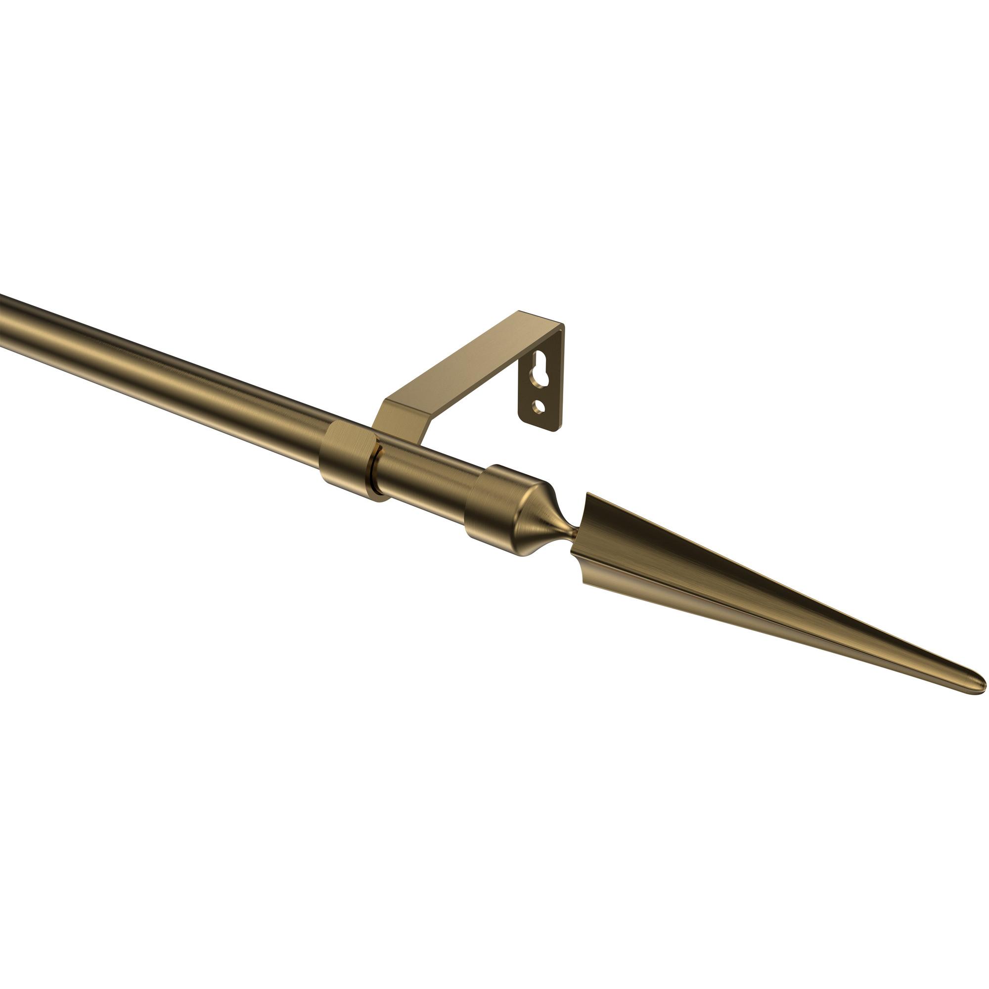 GARDINENSTANGE Olymp Lorenzo 400 cm (geteilt in 2 x 200 cm), 1-läufig (ohne Ringe), 16 mm Ø Messing Antik - Messingfarben/Bronzefarben, Metall (400cm) - INTERDECO