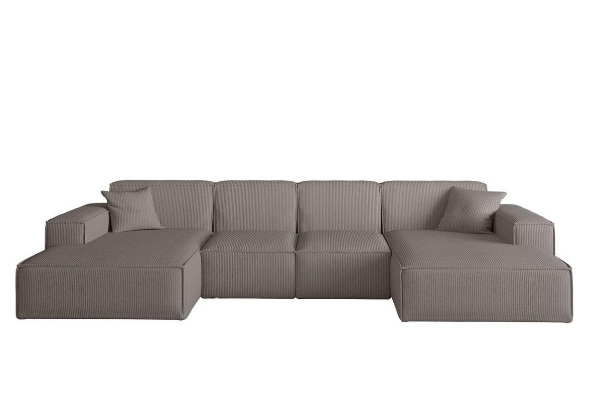 WOHNLANDSCHAFT Celes Premium Xs Scala - Taupe, Holzwerkstoff/Textil (342/73/165cm) - Fun Möbel