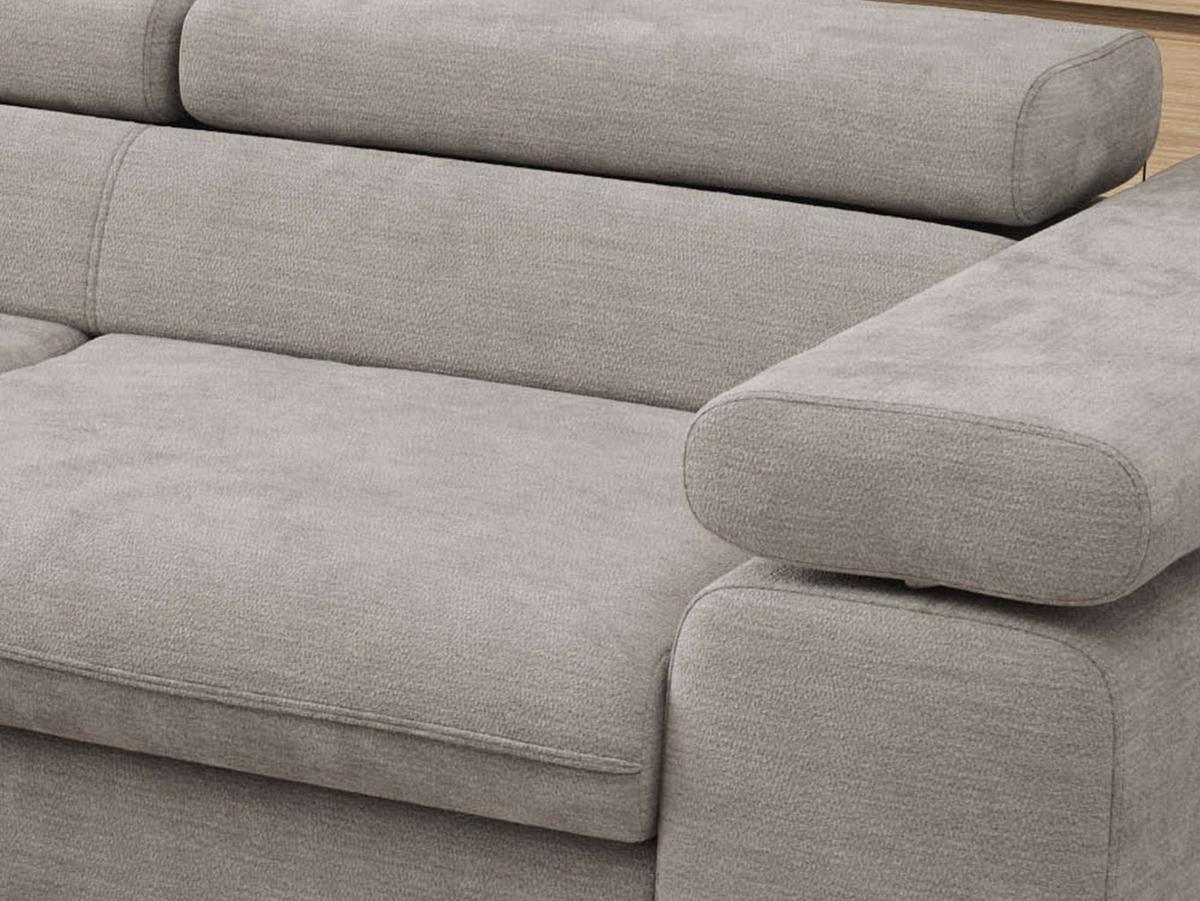 ECKSOFA PABLO L Hellgrau Schenille glatt - Links Seite mit T25 Topper - Hellgrau/Schwarz, Textil/Metall (208/273cm) - MKS