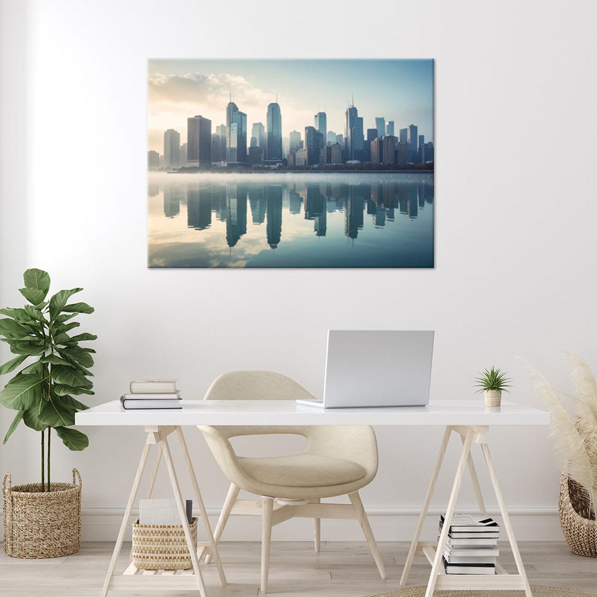 LEINWANDBILD Städte & Architektur 100x70cm - Blau, Textil (100/70cm) - Feeby