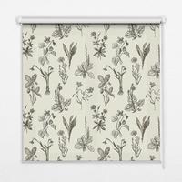 INNENROLLO - Fensterrollo - Rollo - 150x140 cm - Gezeichnete Blumen - Schwarz, Kunststoff (150/140/0.5cm) - TULUP