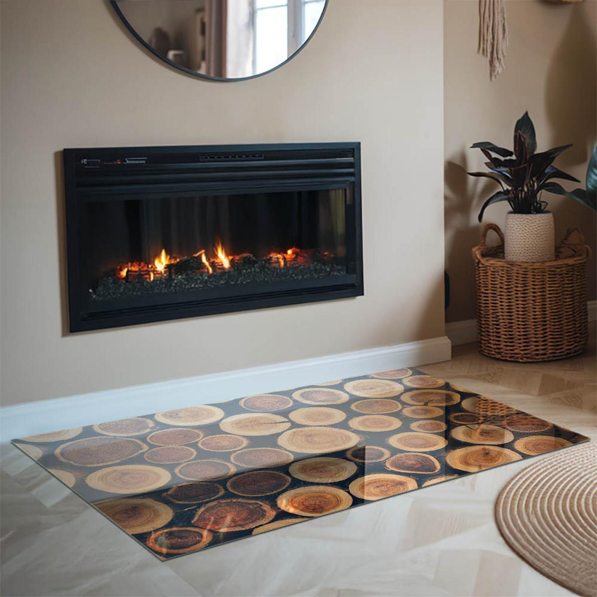 GLASPLATTE für Kamin 120x80 cm - Braun, Glas (120/80/0.4cm) - TULUP
