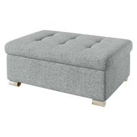 POLSTERHOCKER Niko Groß - Silberfarben/Hellgrau, Holz/Textil (96/41/70cm) - MIRJAN24