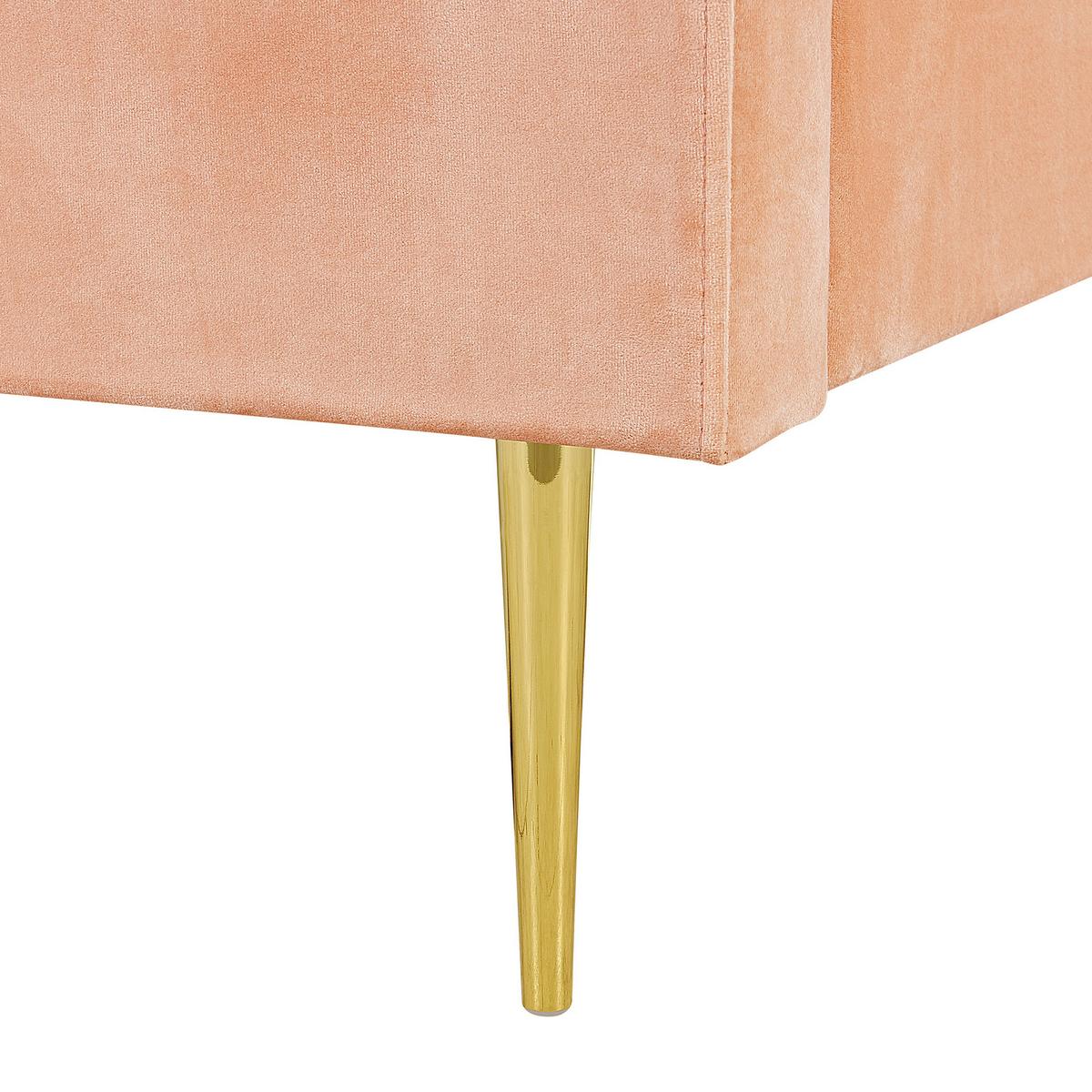 POLSTERBETT 180/200cm Pfirsichrosa Marville - Pink, Textil (180/200cm) - Beliani