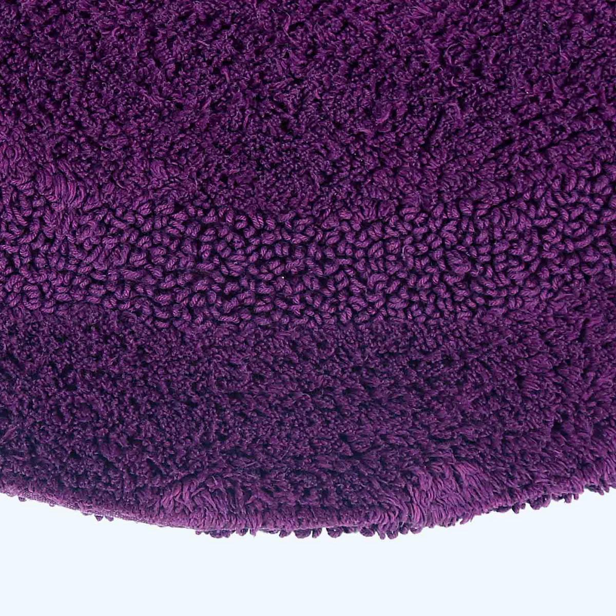 BADEMATTE 80 cm rund, 100% Baumwolle, wendbar - Lila, Textil (80/80cm) - Homescapes