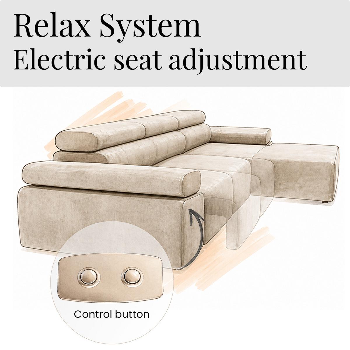 ECKSOFA RILASSO L Hellbraun Cord - links - Hellbraun/Schwarz, Kunststoff/Textil (296/174cm) - MKS