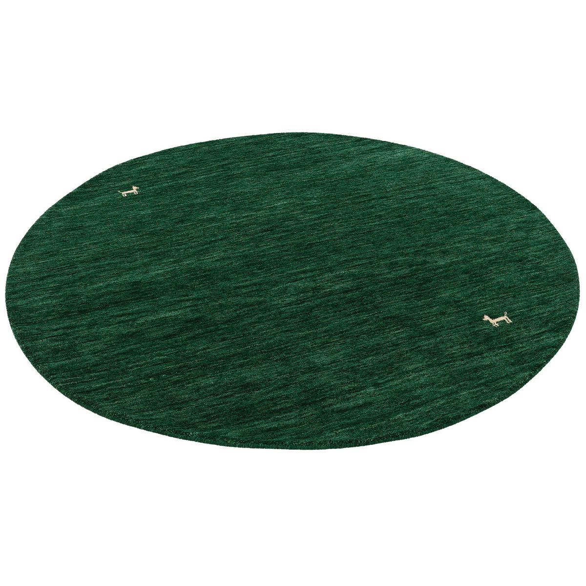 NATUR TEPPICH INDO NEPAL GABBEH SHIVA RUND - Dunkelgrün, Textil (120/120cm) - Pergamon
