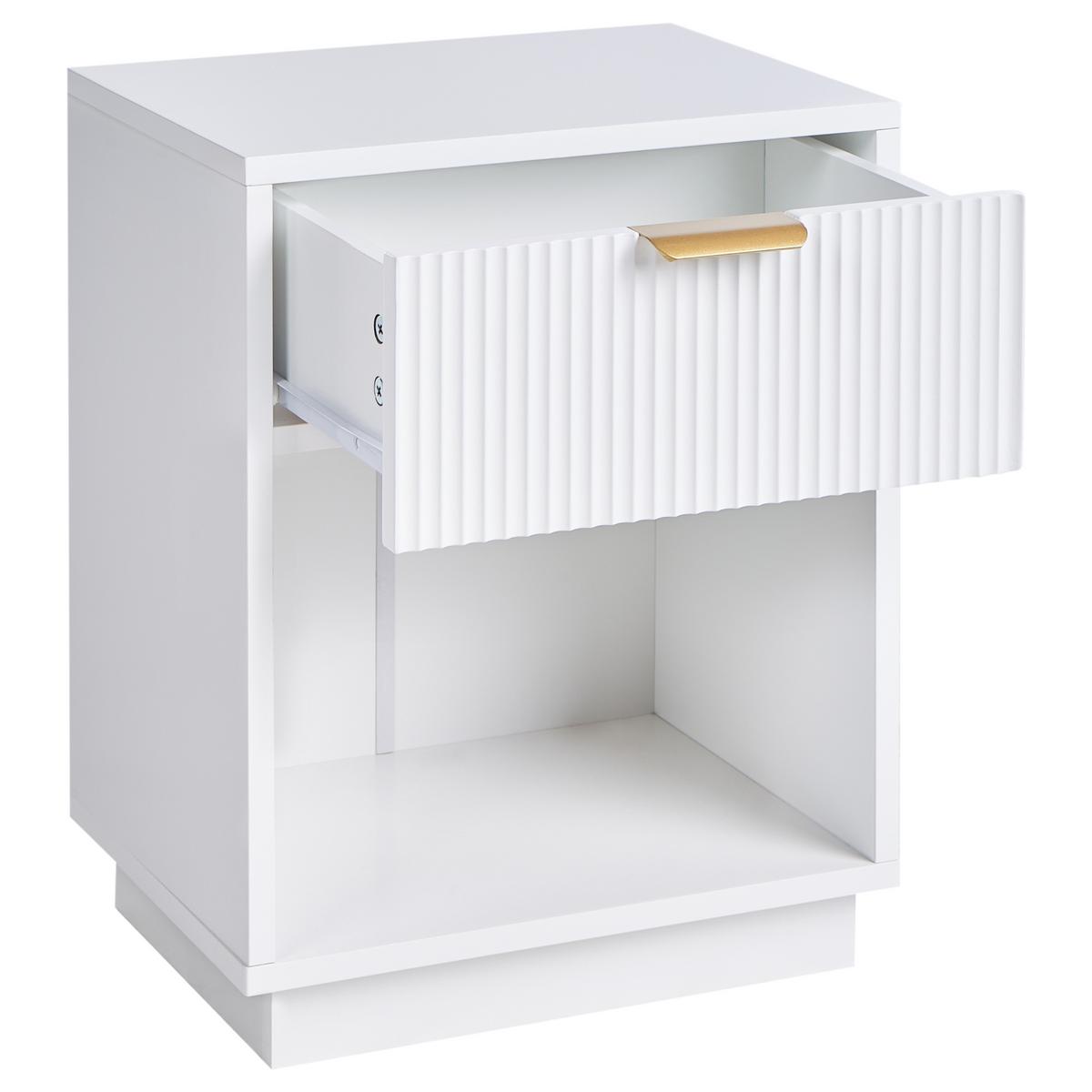 NACHTTISCH Weiß Summerville - Weiß, Holzwerkstoff (40/50/30cm) - Beliani