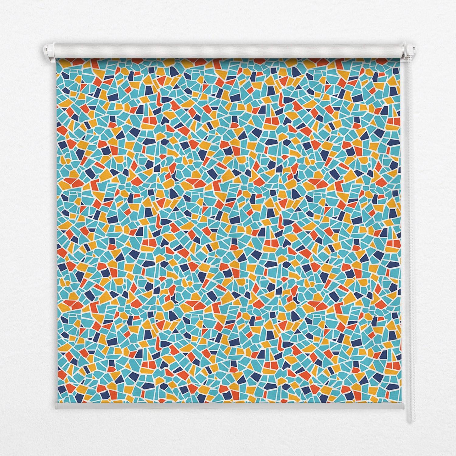 INNENROLLO - Fensterrollo - Rollo - 110x140 cm - Formen - Blau, Kunststoff (110/140/0.5cm) - TULUP