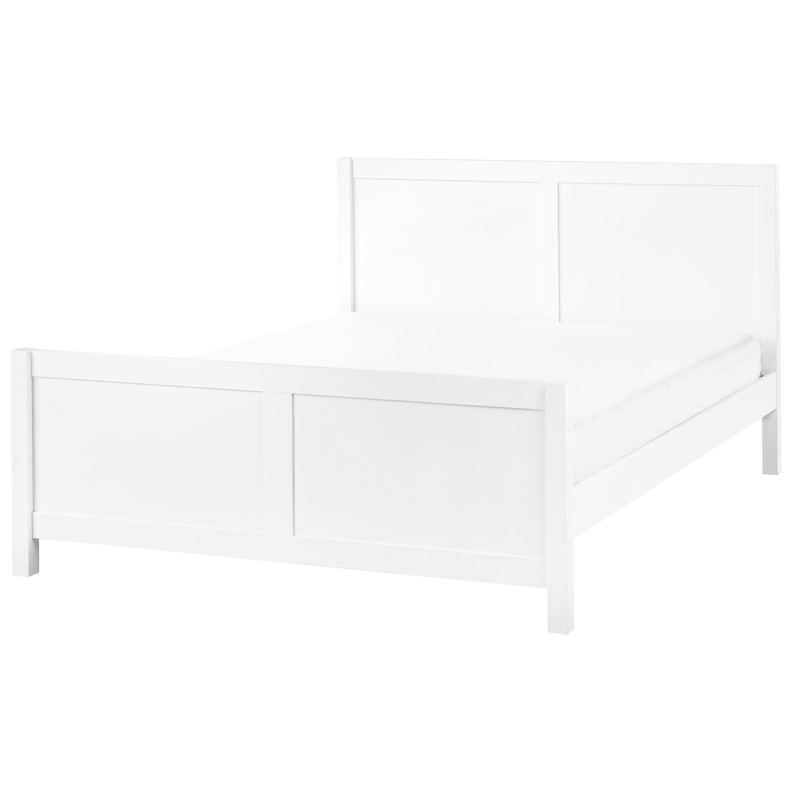 BETT mit Lattenrost 140x200 cm Weiß Champagnat - Weiß, Holz (140/200cm) - Beliani