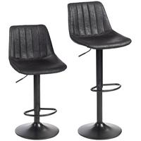 BARHOCKER Mikrofasertuch Schwarz - Schwarz/Grau, Textil/Metall (43/110/46.5cm) - HOMCOM
