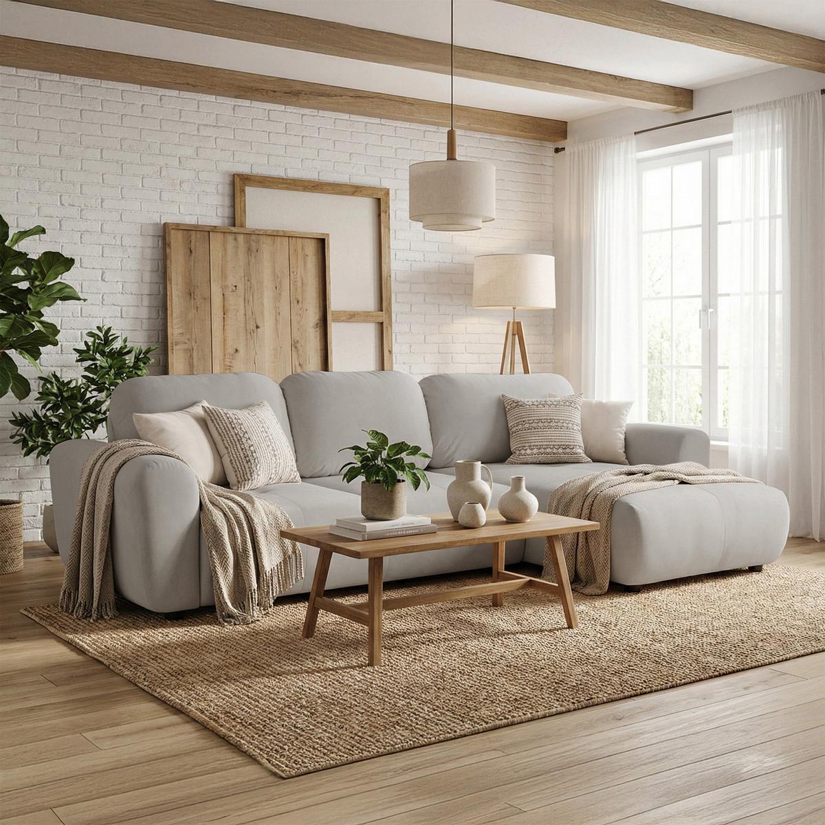 ECKSCHLAFSOFA Olido GRAUBEIGER VELOURS - Taupe/Schwarz, Kunststoff/Textil (279/150cm) - Selsey