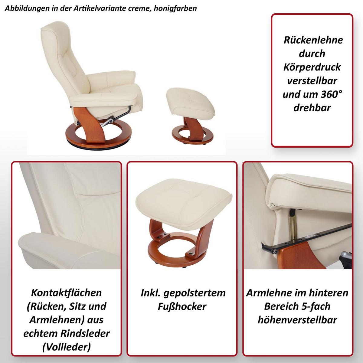 RELAXSESSEL Beige - Beige, Leder (86/105/82cm) - MCA