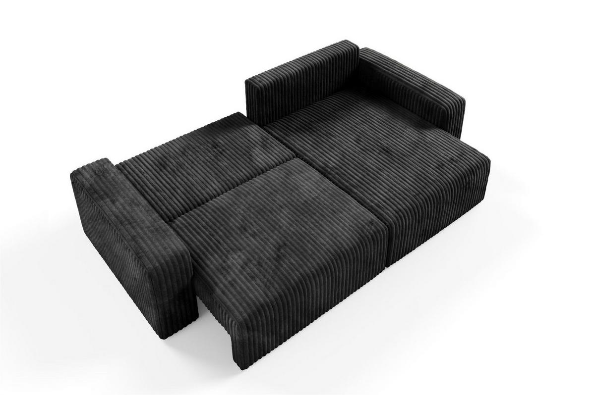 ECKSOFA Natalia - Schwarz, Holzwerkstoff/Textil (149/244cm) - Fun Möbel