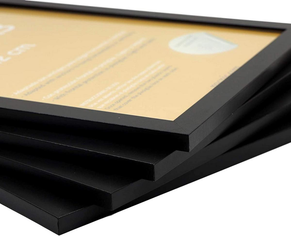 RAHMEN Set mit 12 aus MDF und Acrylglas Schutz und Aussteller für Fotografien, Bilder, Poster, Gemälde, Dekoration für Haus Farbe Schwarz A3 - Schwarz, Holz (29.7/3cm) - Nacnic