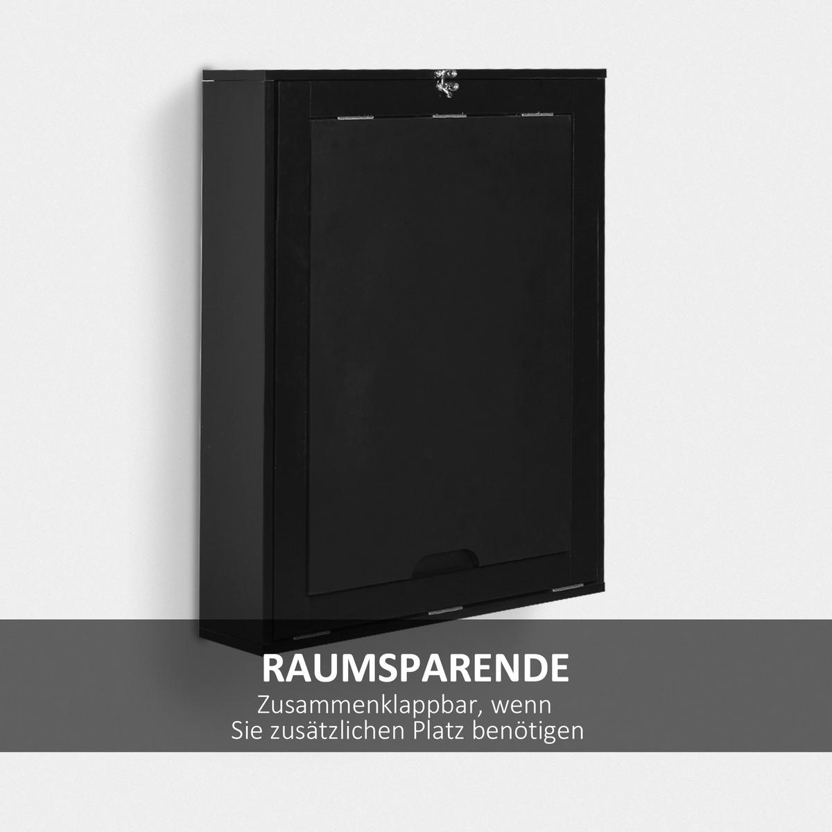 WANDTISCH Klappbar Wandklapptisch Klappschreibtisch Computertisch Schwarz - Schwarz, Kunststoff (94.5/147/60cm) - HOMCOM