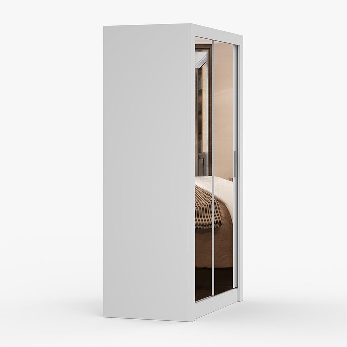 KLEIDERSCHRANK Milan 120 cm, 120/215/64, 2-türig, weiß - Weiß, Holzwerkstoff (120/215/64cm) - imoebel24