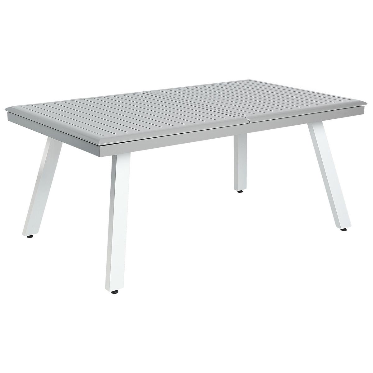 GARTENMÖBEL SET 8-Sitzer Aluminium grau Pereta - Weiß/Grau, Metall - Beliani