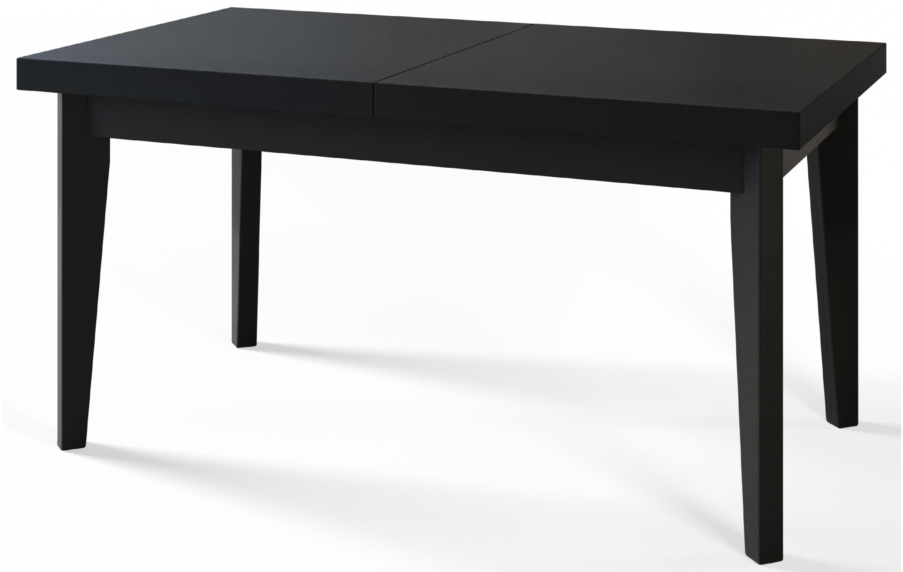 RECHTECKIGER Esszimmertisch SKANDI, ausziehbarer Tisch, Größe: 120-160X80X78 cm, Wohnzimmertisch Farbe: Schwarz, mit Holzbeinen in Farbe Schwarz - Schwarz, Holzwerkstoff (120/80/78cm) - Alpi-Möbel