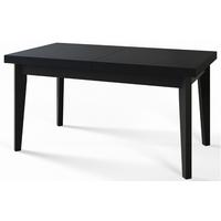 RECHTECKIGER Esszimmertisch SKANDI, ausziehbarer Tisch, Größe: 120-160X80X78 cm, Wohnzimmertisch Farbe: Schwarz, mit Holzbeinen in Farbe Schwarz - Schwarz, Holzwerkstoff (120/80/78cm) - Alpi-Möbel