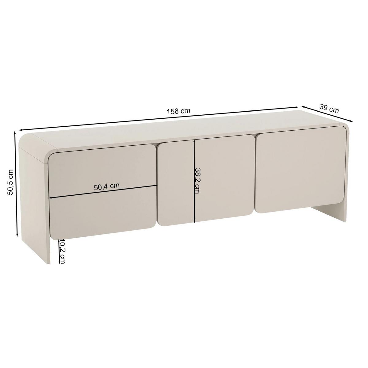 TV-LOWBOARD Lummo Kaschmirgrau 156 cm - Taupe, Holzwerkstoff (156/50.5/39cm) - Selsey