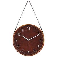 WANDUHR dunkler holzfarbton Renens - Dunkelbraun, Holzwerkstoff (26/44/6cm) - Beliani