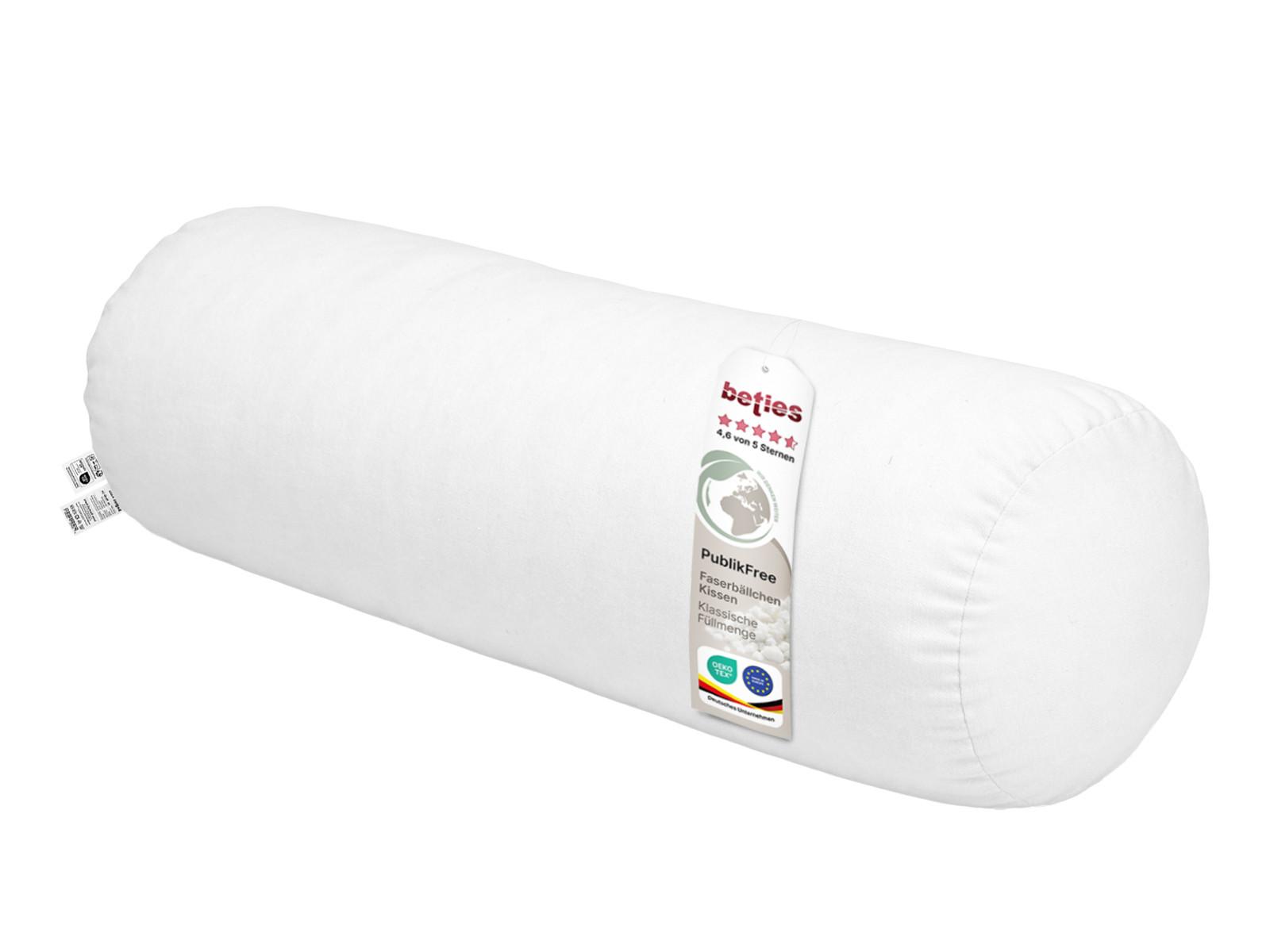 XL-NACKENROLLE PublikFree Faserbällchen 25/70 cm - Weiß, Naturmaterialien/Kunststoff (25/70cm) - beties Heimtextil