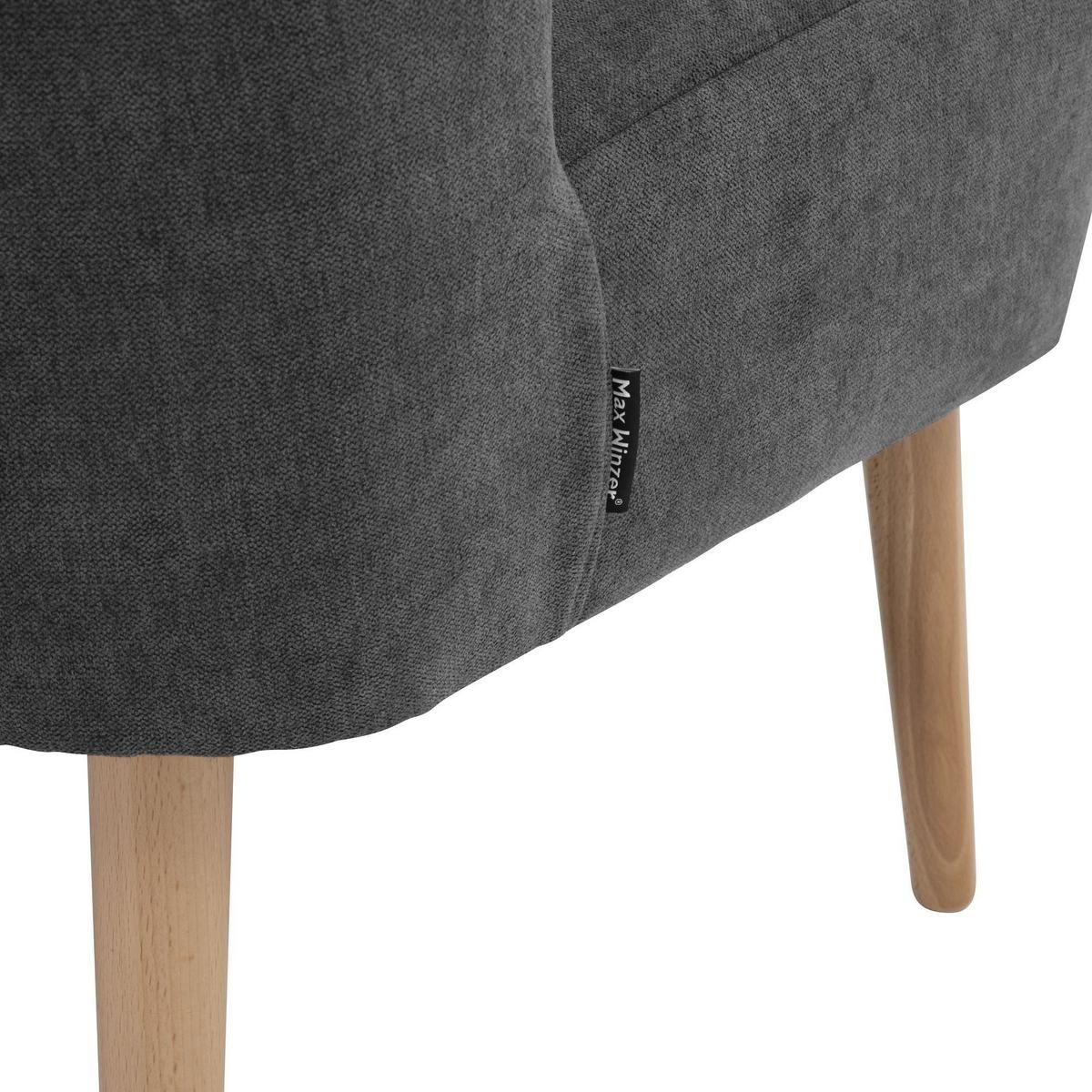 SESSEL Kamle Bezug Flachgewebe Buche natur / anthrazit - Anthrazit, Kunststoff (68/78/58cm) - 58aufmkessel