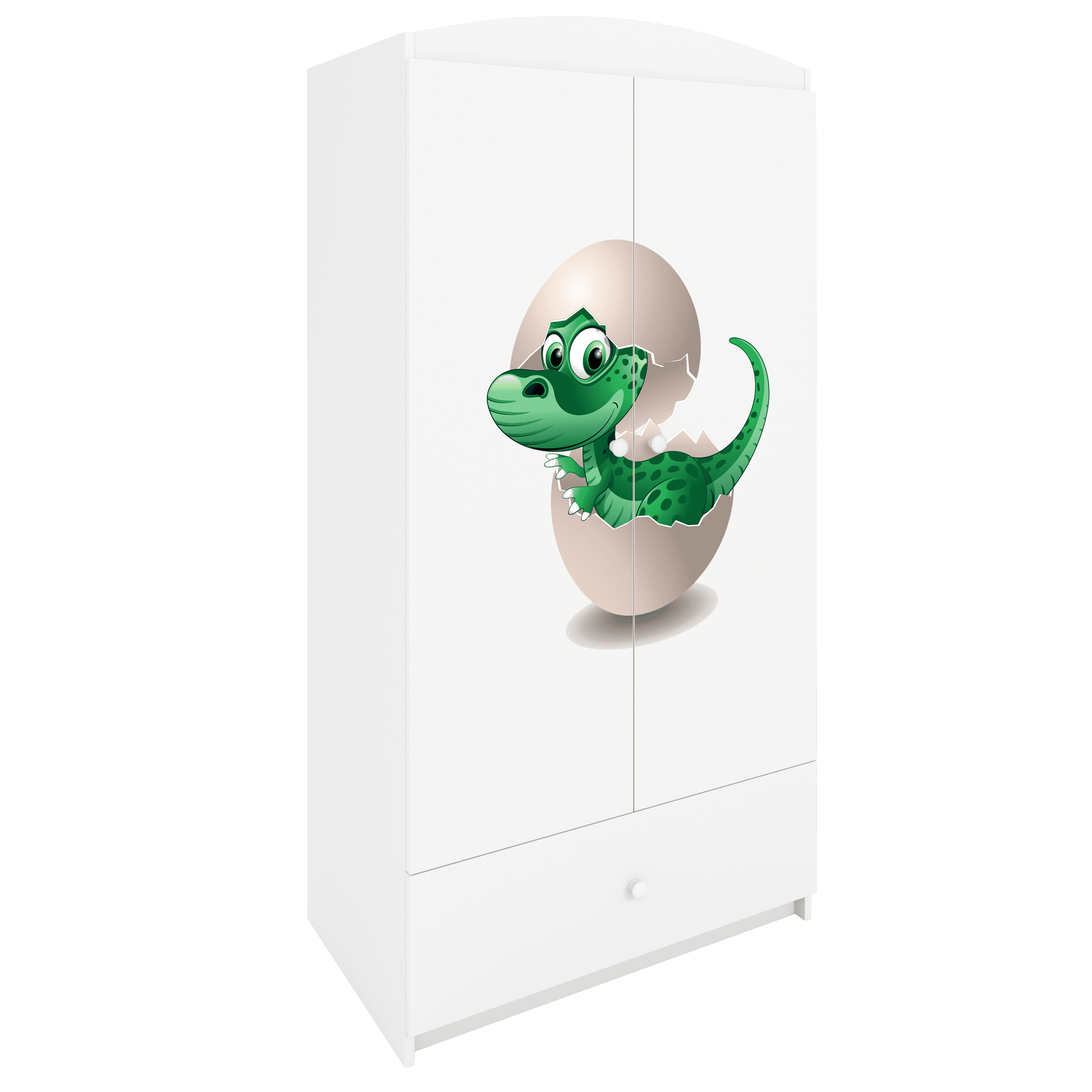 KINDERKLEIDERSCHRANK Kleiner Dino - Weiß, Holzwerkstoff (90/175/52cm) - RAUMHIRSCH FURNITURE