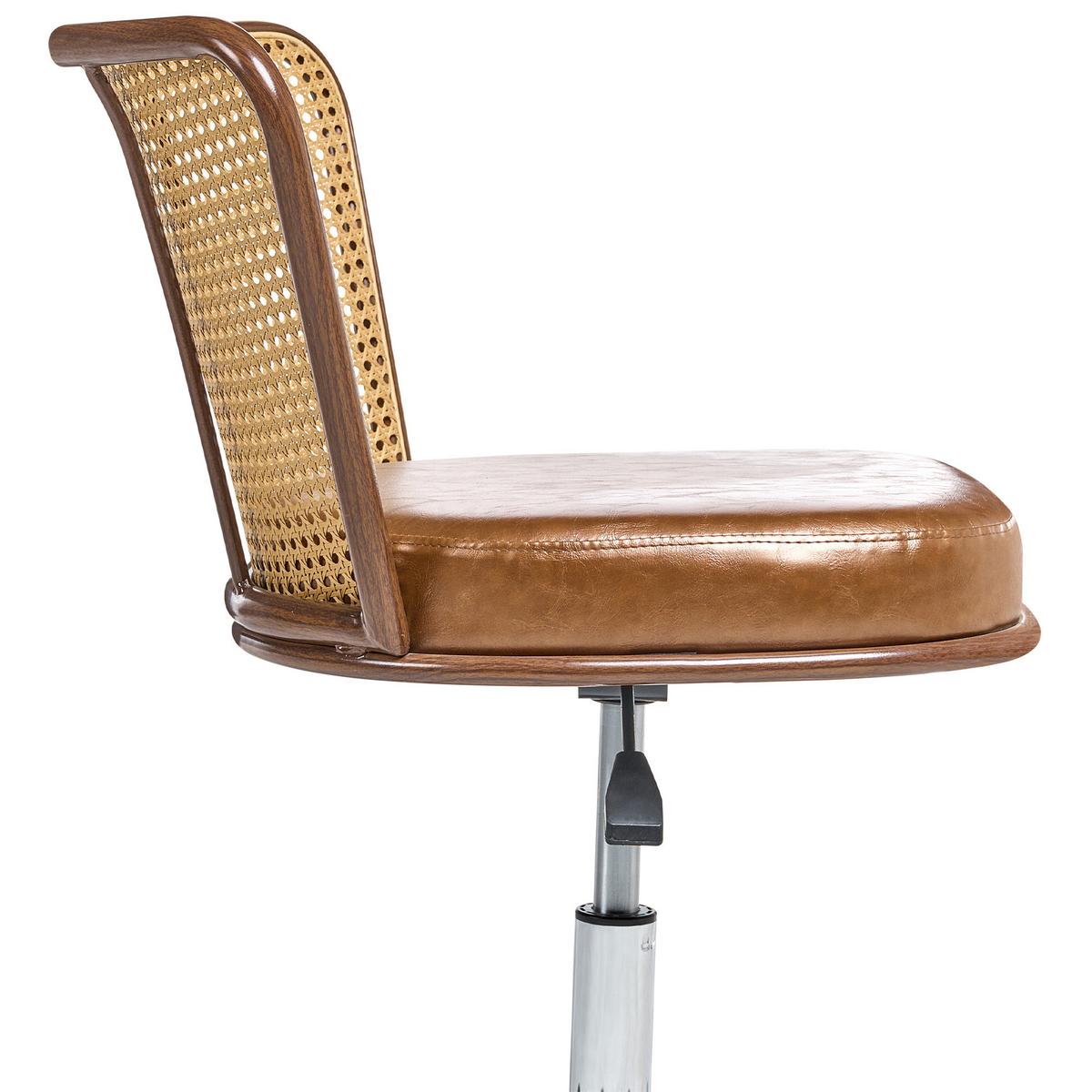 SCHREIBTISCHSTUHL Kunstleder Braun Roswell - Braun, Kunststoff (54/70/50cm) - Beliani