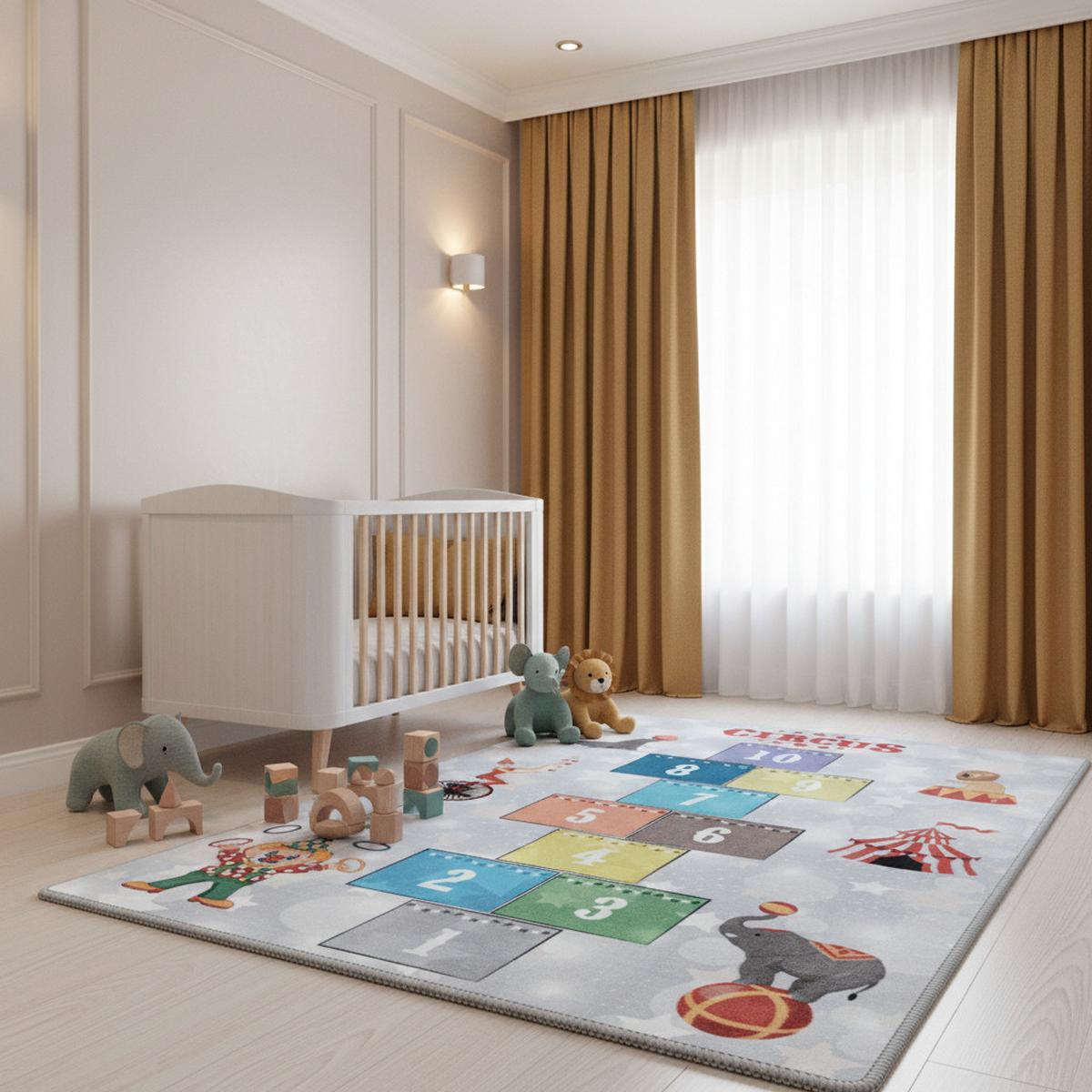 SPIELTEPPICH TRAUN in Grau, als Hüpfspiel, aus Latex, 100 x 150 cm - Grau, Textil (100/150cm) - KADIMA DESIGN