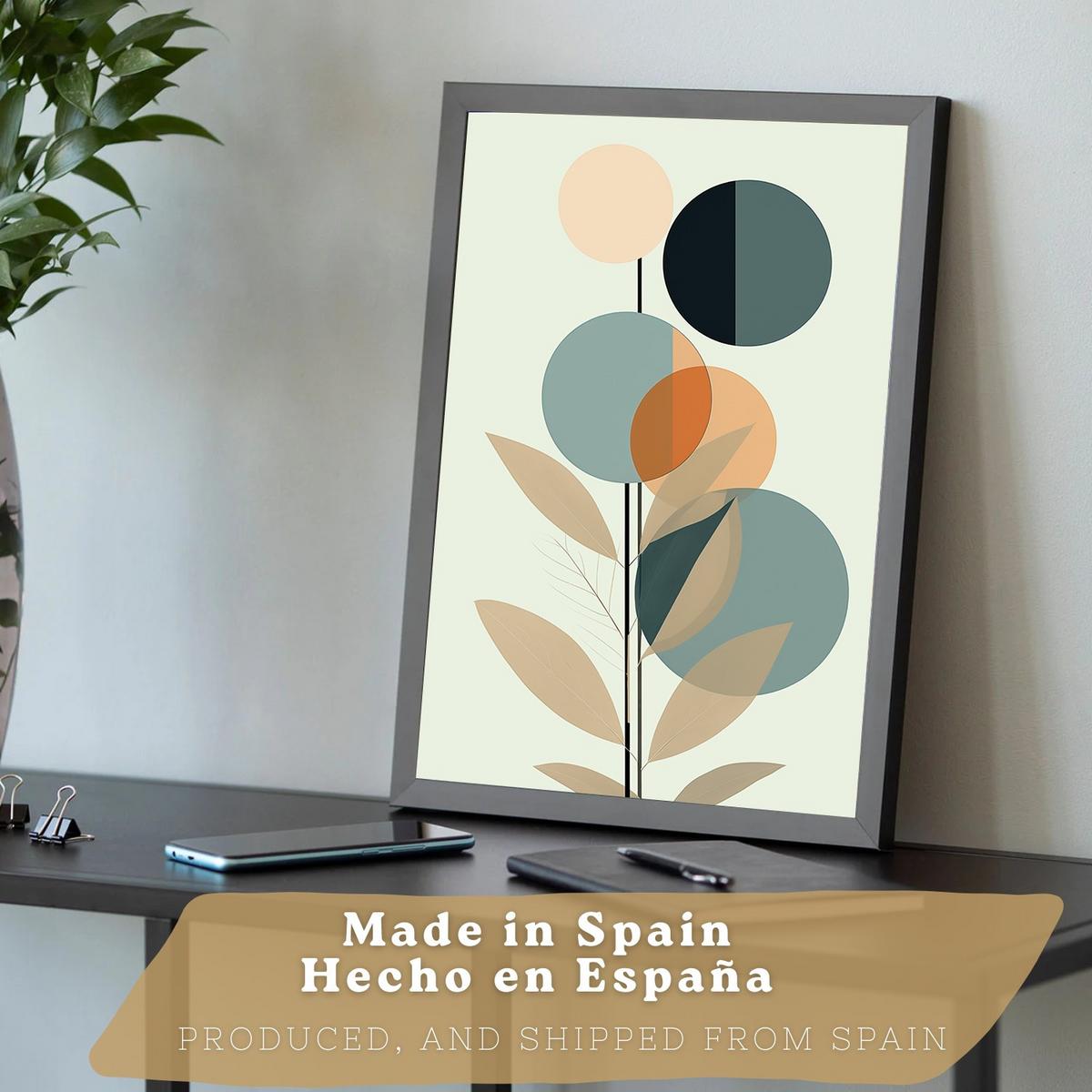 POSTER 3er Kunstdruck-Set Wandbilder Floral Abstrakt Blau Grün modern Wohnzimmer Deko, Schlafzimmer, Küche, Badezimmer Rahmenlos A4 - Schwarz, Papier (29.7/1/21cm) - Nacnic