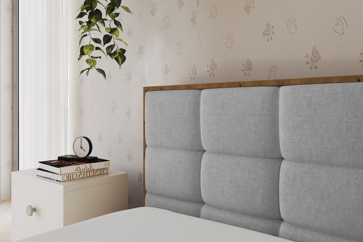 EINZELLBETT Jugendbett mit Bettkasten, Rechts - SOVY 90x200 Grau - Silberfarben, Holzwerkstoff/Textil (90/200cm) - ALTDECOR