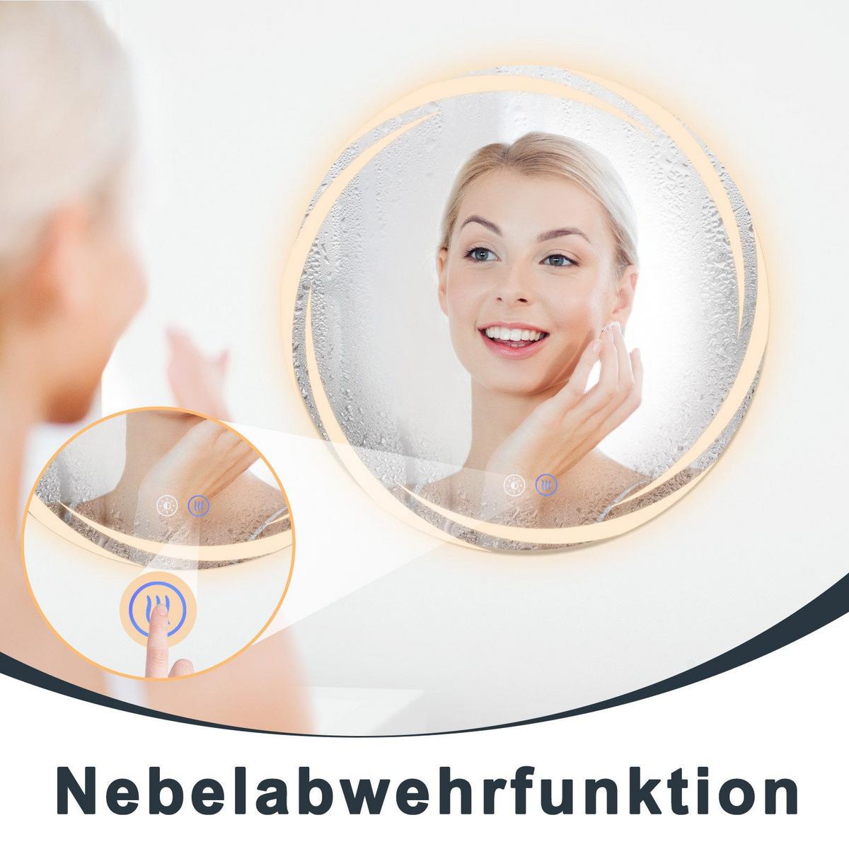 BADEZIMMERSPIEGEL Redick mit LED-Leuchte Ø70 cm - Weiß, Glas (70/2.4/70cm) - Nettlife
