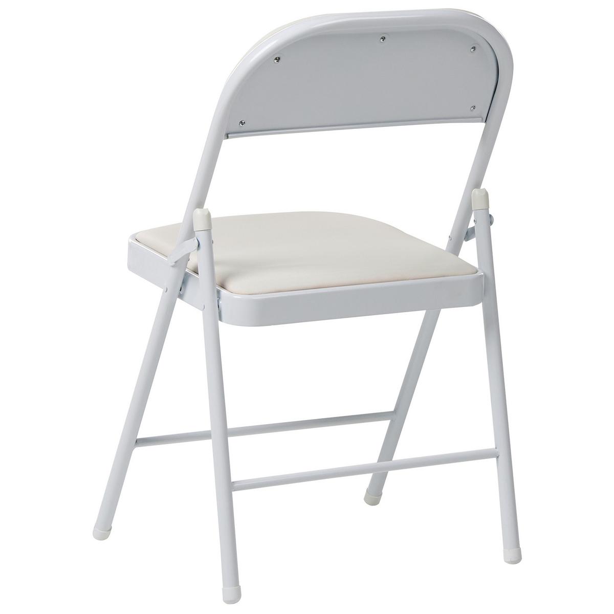 KLAPPSTUHL 4er-Set Metall Weiß Shasta - Weiß, Metall (45/77/47cm) - Beliani