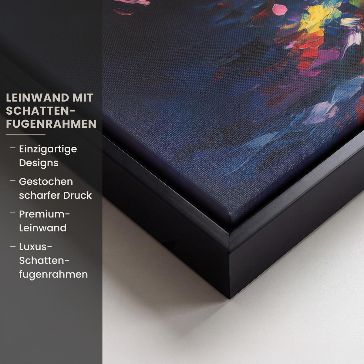 LEINWAND Bilder mit Rahmen - Weihnachtsbaum - Weihnachten - Abstrakt - Farbenfroh - 40x30 - Multicolor, Textil (40/30cm) - MuchoWow
