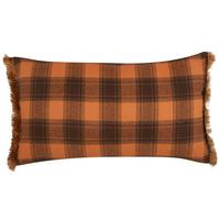 DEKOKISSEN Orange 40/70 cm Barja - Schwarz/Orange, Textil (40/70/12cm) - Beliani