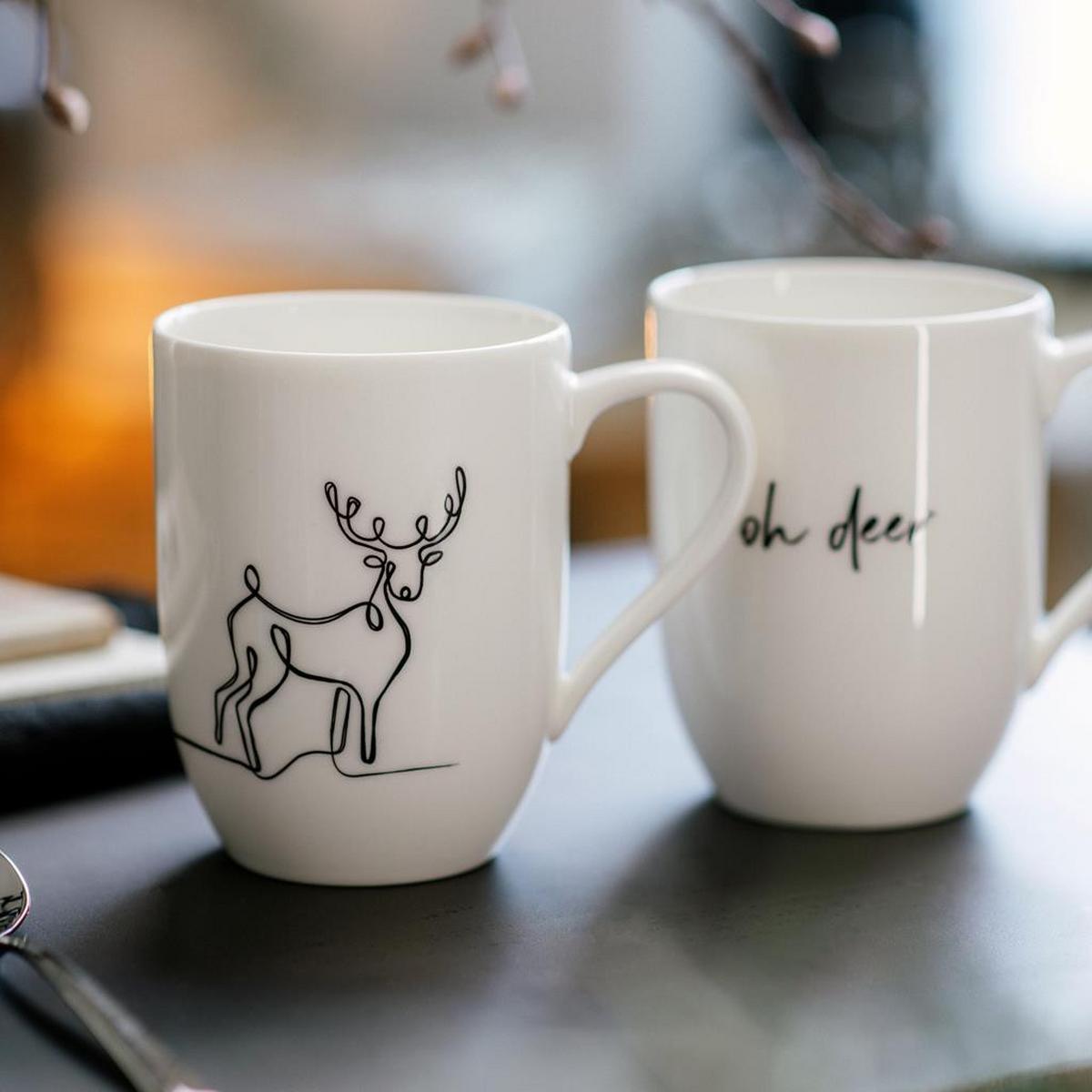 KAFFEEBECHER XMAS Statement weiß 280 ml 2er Set - Weiß, Keramik (0.28L) - Villeroy & Boch