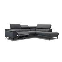 ECKSOFA FIERO 5-Sitzer mit 1 Relaxfunktion, dunkelgrau - Dunkelgrau, Holzwerkstoff/Textil (290/228cm) - Wozimo